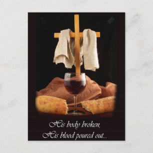 Carte postale Croix et communion Pâques