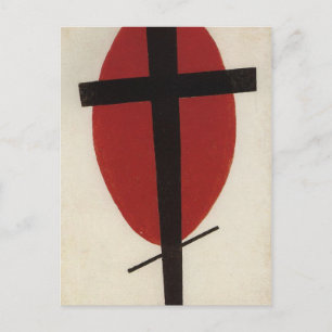 Carte Postale Croix noire sur un ovale rouge par Kazimir Malevic