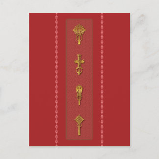 Carte Postale Croix orthodoxes éthiopiennes – Or sur Rouge