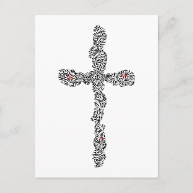 Carte Postale Croix percée - Ésaïe 53:5 (Devant)