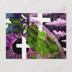 Carte Postale Croix Rose Et Oeil