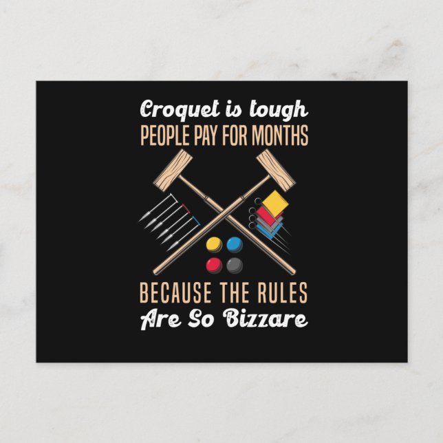 Carte Postale Croquet Sport Rich Rules Croquet (Devant)