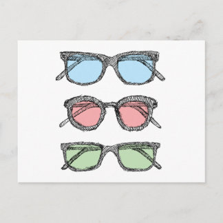 Carte Postale Croquis à trois verres