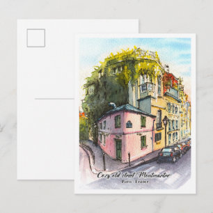 Carte Postale Croquis aquarelle Montmartre Paris France