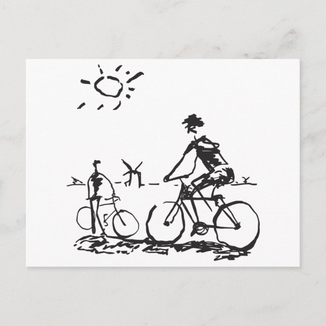 Carte Postale Croquis cycliste (Devant)
