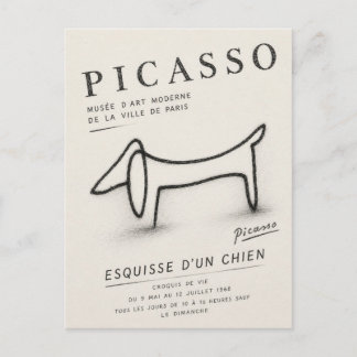 Carte Postale Croquis de Chien de Picasso | Œuvre d'Art Minimali