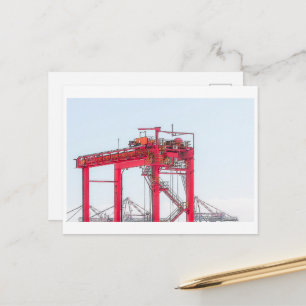 Carte Postale Croquis de la grue portuaire industrielle