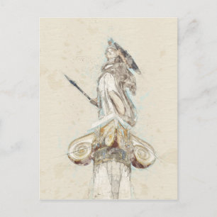 Carte Postale Croquis de la statue d'Athéna