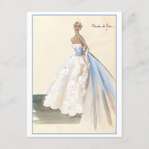 Carte Postale Croquis de mode de robe du soir