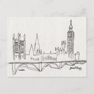 Carte Postale Croquis Londres
