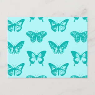 Carte Postale Croquis papillon, aqua et turquoise