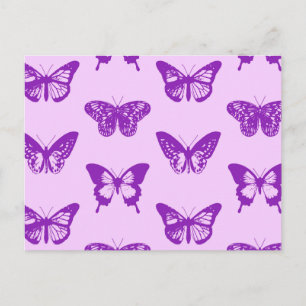 Carte Postale Croquis papillon, rose orchidée et violet