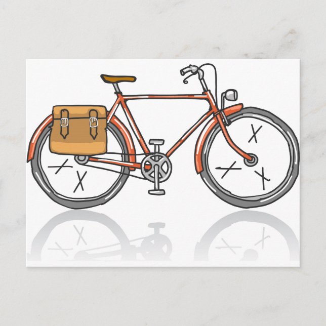 Carte Postale Croquis sur les vélos de l'ancienne école (Devant)