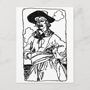 Carte Postale Croquis vintage d'un capitaine par Howard Pyle