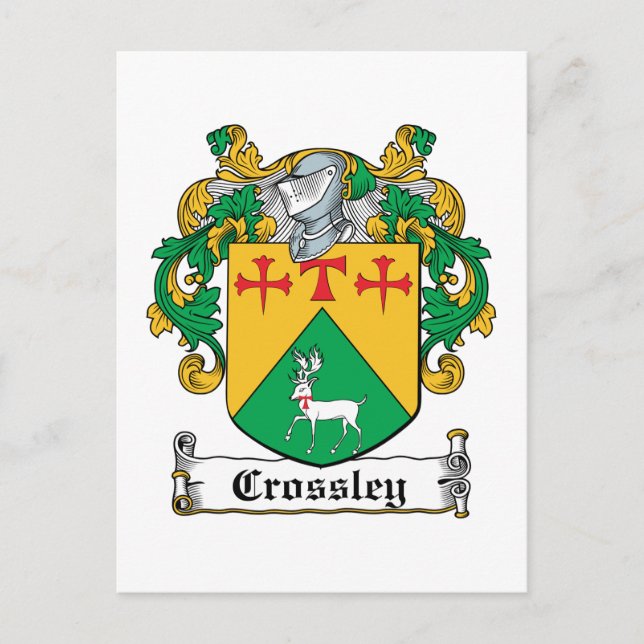 Carte Postale Crossley Family Crest (Devant)