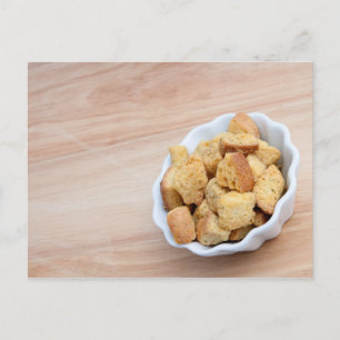 Carte Postale Croûtons de salade dans un bol