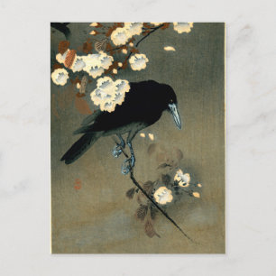 Carte Postale Crow & Blossom par Ohara Koson (1910)