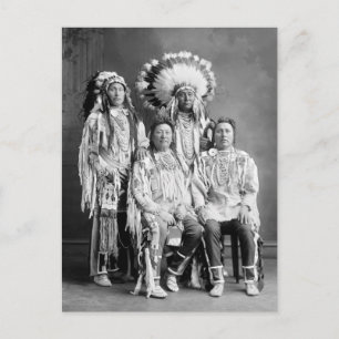 Carte Postale Crow Indian Group Portrait, début des années 1900