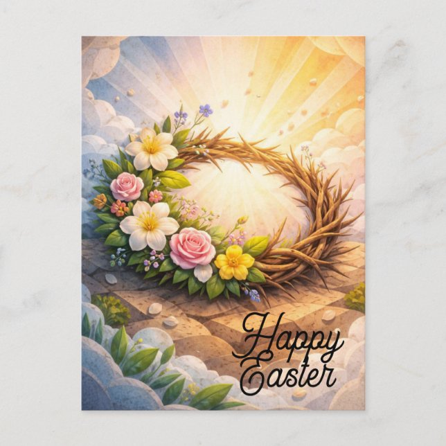 Carte Postale Crown of Thorns Religious Easter Postcard (Devant)