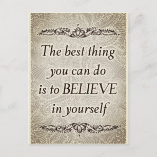 Carte Postale Croyez en vous - Citation motivationnelle élégante