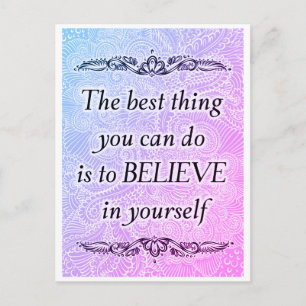 Carte Postale Croyez en vous - Citation motivationnelle élégante