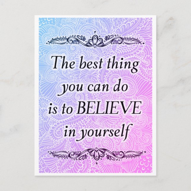 Carte Postale Croyez en vous - Citation motivationnelle élégante (Devant)