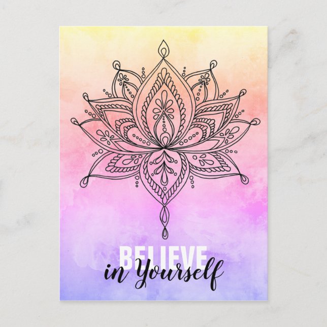 Carte Postale Croyez En Vous Lotus Mandala (Devant)