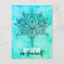 Croyez En Vous Lotus Mandala Turquoise