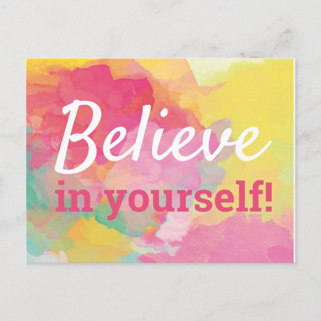 Carte Postale Croyez en vous-même Inspiration Quote Aquarelle (Devant)