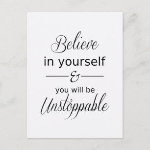 Carte Postale Croyez en vous-même Inspirational Quote Postcard