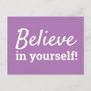 Carte Postale Croyez en vous Motivation Citation Purple White