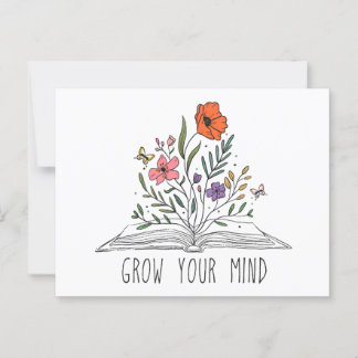 Carte Postale Croyez votre esprit - Design de livre floral