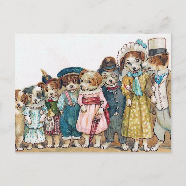 Carte Postale "Cru de la famille de chien" (Devant)