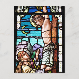 Carte Postale Crucifixion de Jésus - Vitre en verre