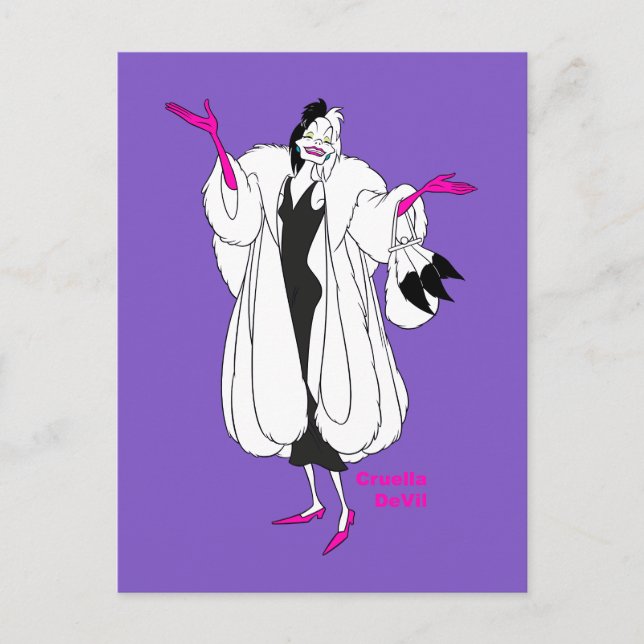 Carte Postale Cruella De Vil | Accessoires Magenta (Devant)