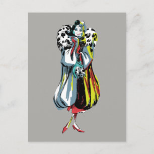 Carte Postale Cruella De Vil   Dans ses fourrures