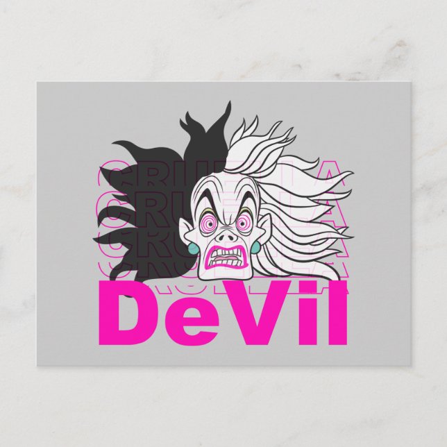 Carte Postale Cruella De Vil | Dans une rangée (Devant)