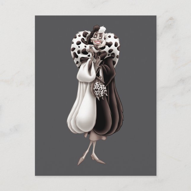 Carte Postale Cruella De Vil | Sourire "doux" (Devant)