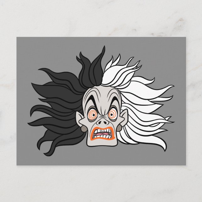 Carte Postale Cruella De Vil | Visage effrayant (Devant)
