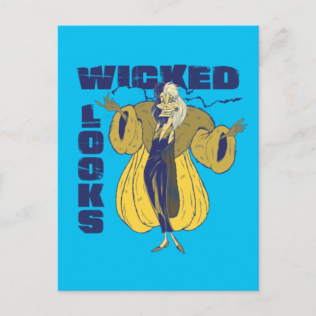 Carte Postale Cruella De Vil | Wicked Looks (Devant)