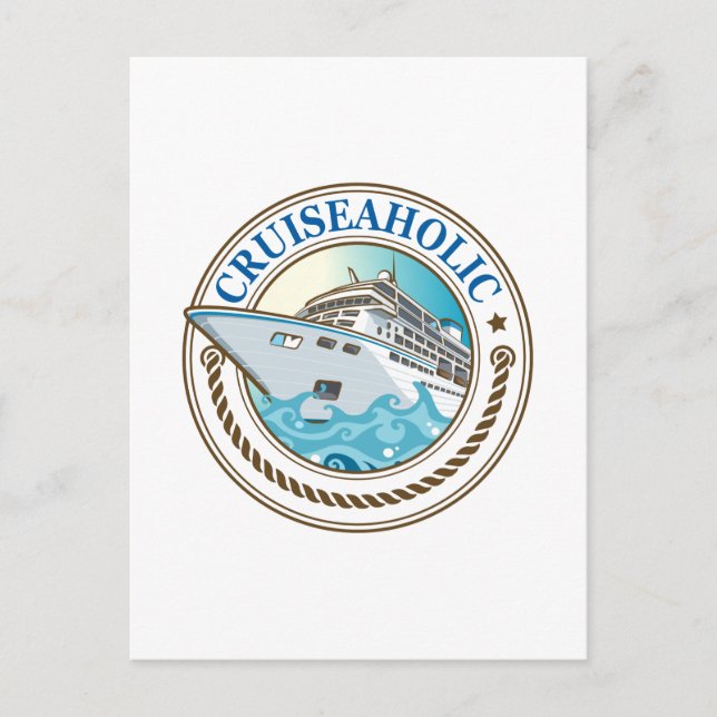 Carte Postale Cruiseaholic Cruise Navire Vacances Croisière Love (Devant)