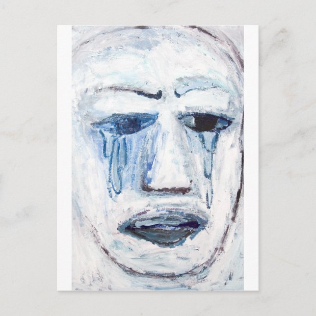 Carte Postale Cry Man (visage portrait expressionnisme) (Devant)