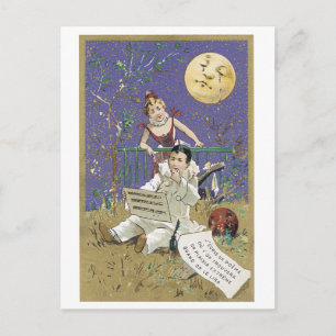 Carte Postale Crying Moon Poem Victorian Postcard