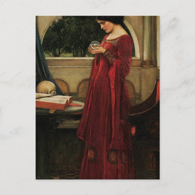 Carte Postale Crystal Ball Woman Waterhouse Peinture (Devant)
