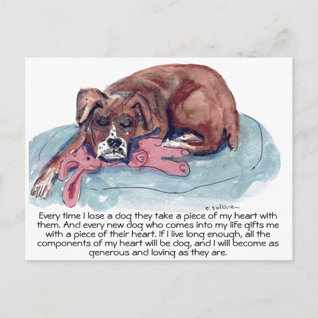 Carte Postale cs.82 aquarelle peinture pup et perte de guérison (Devant)