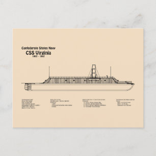 Carte Postale CSS Virginie - Plan directeur des navires SD
