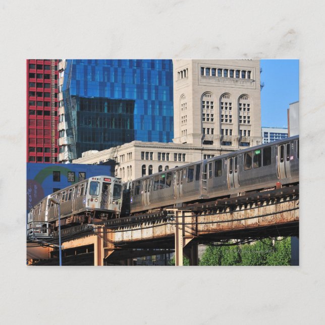 Carte Postale CTA rapid transit Orange Line and Green Line (Devant)