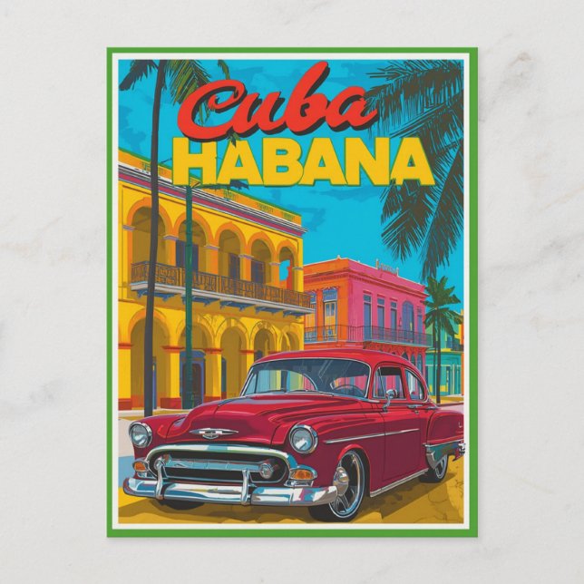 Carte Postale Cuba Havana Classic Car (Devant)