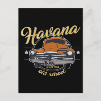 Carte Postale Cuba Havane Ancienne voiture cubaine Plage caribée