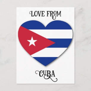 Carte Postale Cuba Love Texte personnalisé